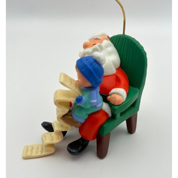 Hallmark Dream On Christmas Ornament Santa Claus Snoozing Child Wish List 1995 - Picture 5 of 7